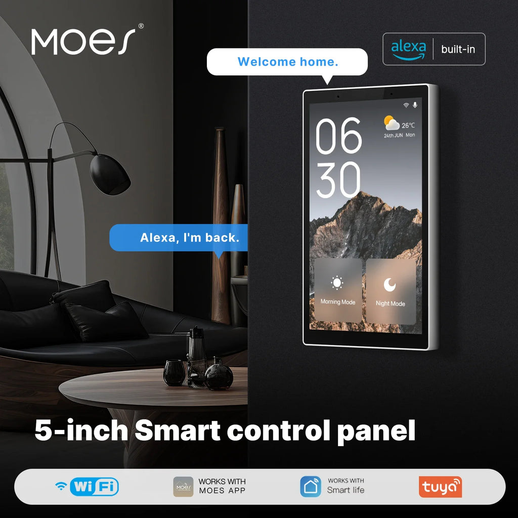 Smart Home Control Panel: 5-Inch WiFi & ZigBee Centralized Hub Tidesmit