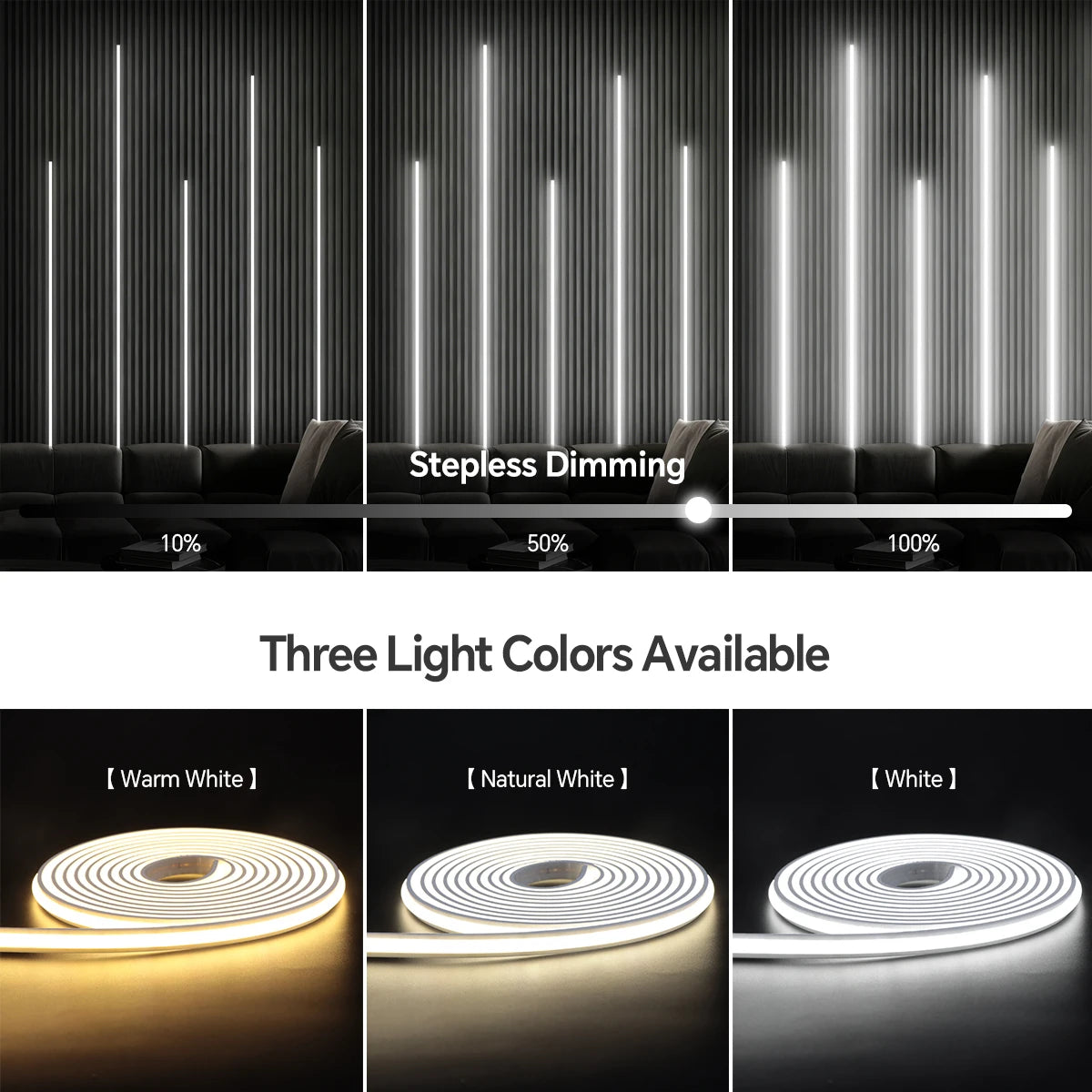 Bluetooth APP Control Self-Adhesive Neon COB LED Strip Light Bedroom Embedded Acoustic Wall Panel Decor Backlight LED Tape