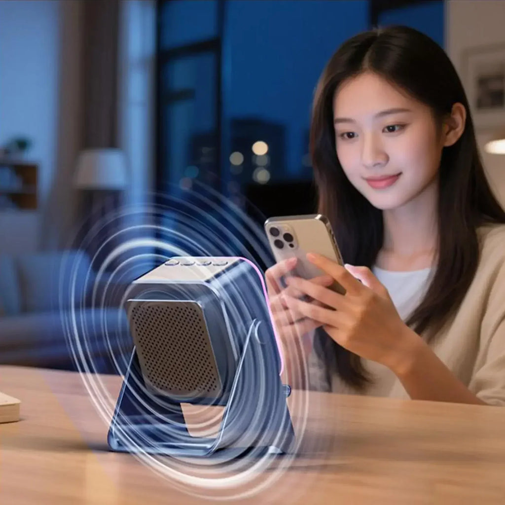 5 In 1 Auto Induction Bluetooth Speaker With 8 Modes RGB Light Portable Audio Device With Phone Holder Holiday Christmas Gift