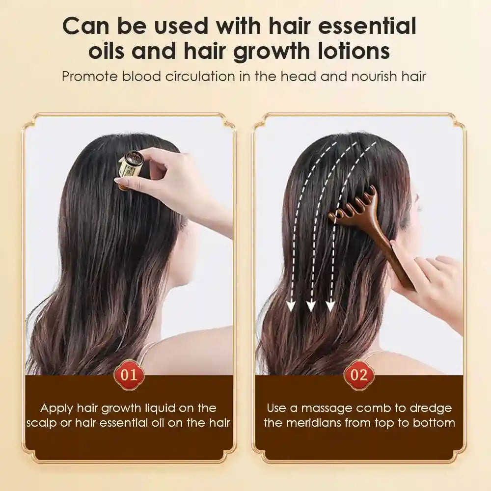 Sandalwood Facial Meridian Comb for Lymphatic Drainage | Tidesmit Massage Roller Tidesmit