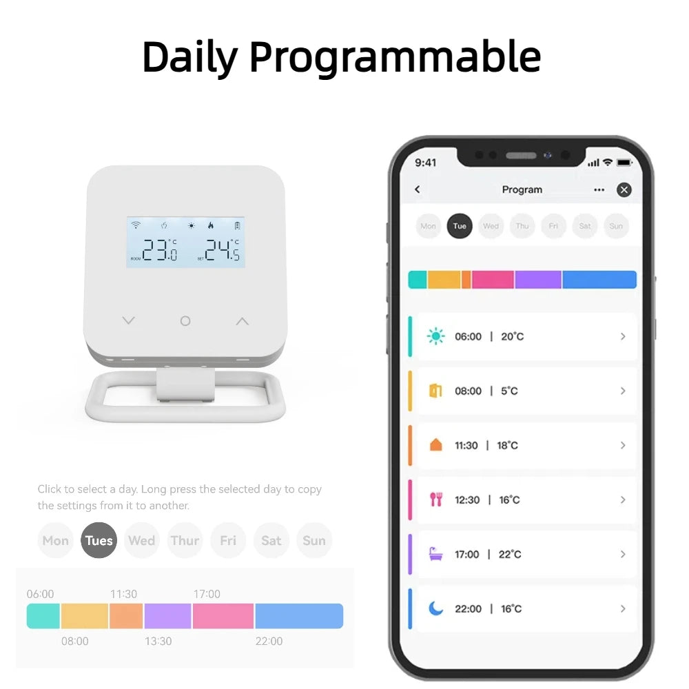 Beok Tuya Wifi Wireless Thermostat for Gas Boiler Remote Control Smart Home Thermoregulator,Alexa Google Home Alice