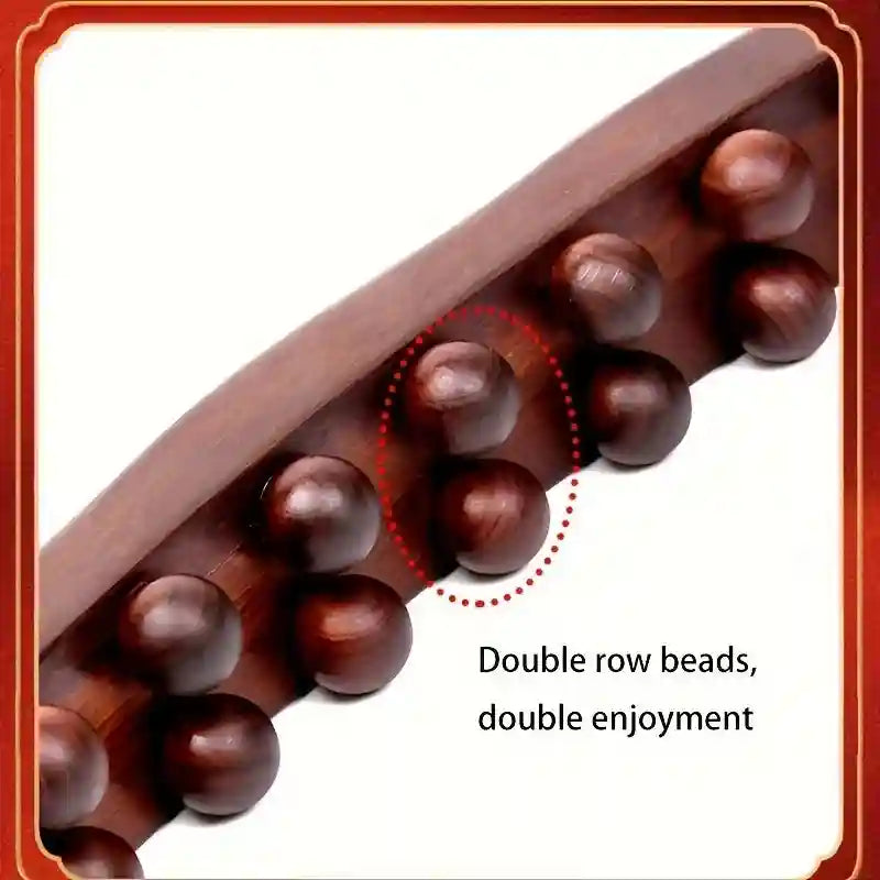 Abdominal Gua Sha Massage Stick: 20 Bead Wooden Roller for Muscle Relief Massage Roller Tidesmit