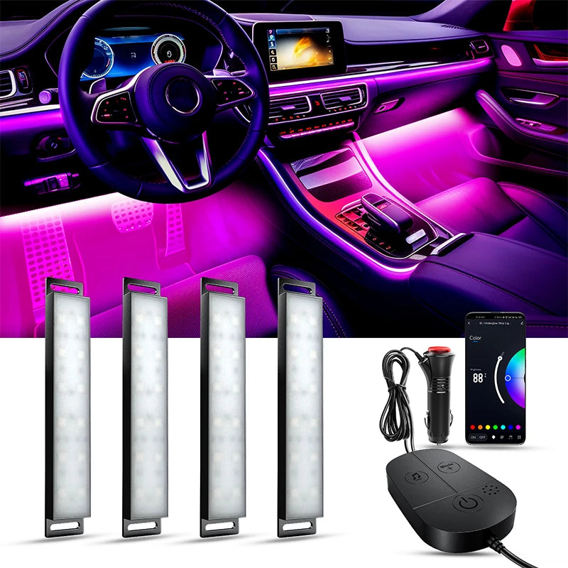 Ambient Car LED Footwell Lights – App Controlled Interior Lighting Tidesmit