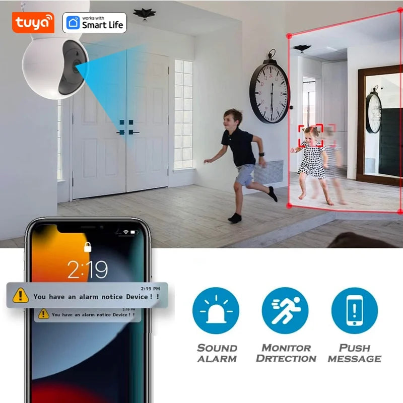 USB 4MP Indoor Camera,2K Security Camera for Baby Monitor,PTZ Wifi Cameras for Home Security,Pet Camera Works with Tuya