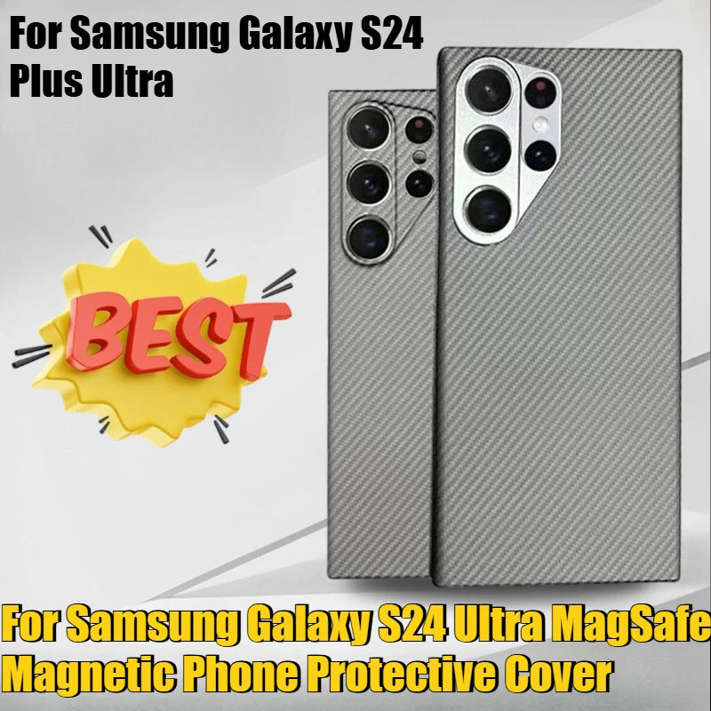 Samsung Galaxy S24 Ultra Carbon Fiber Case - Slim Magnetic Drop Protection Tidesmit