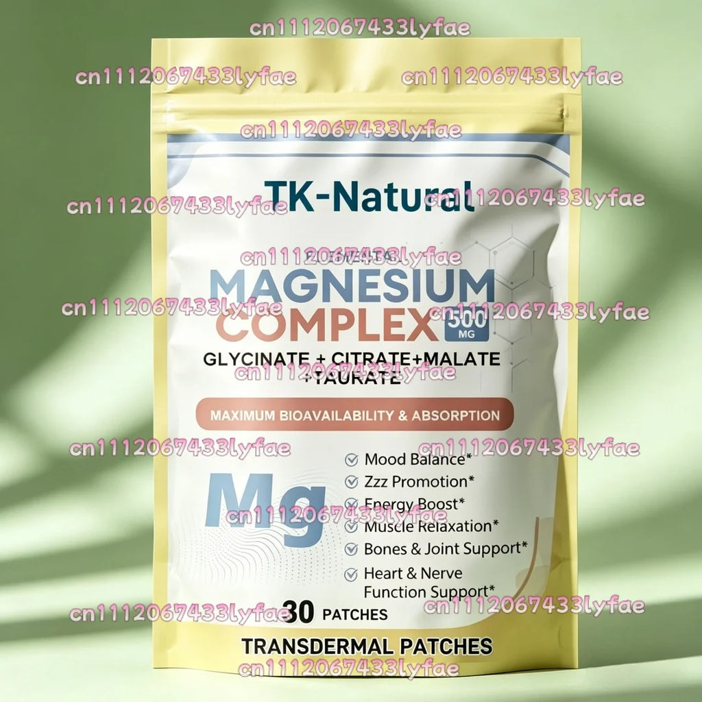 30 Patches Magnesium Glycinate, Malate, Taurate, Citrate Complex Transdermal Patches for Balanced Wellness and Relaxation