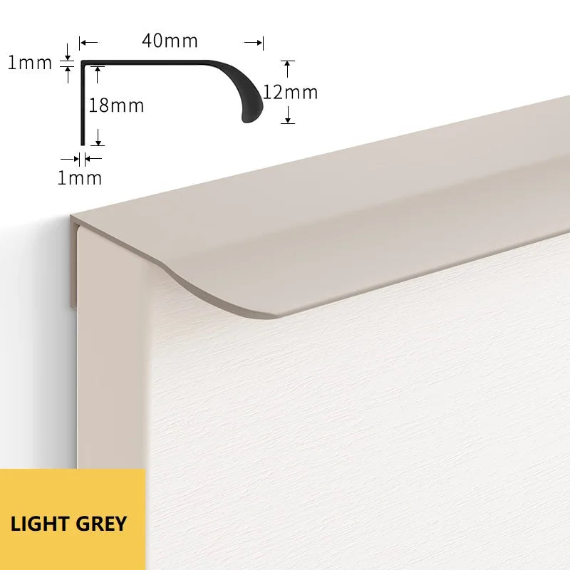 Invisible Wardrobe Handle Minimalist Modern Minimalist Cabinet Door Drawer Cashmere Gray Cabinet Furniture Hardware Small Handle