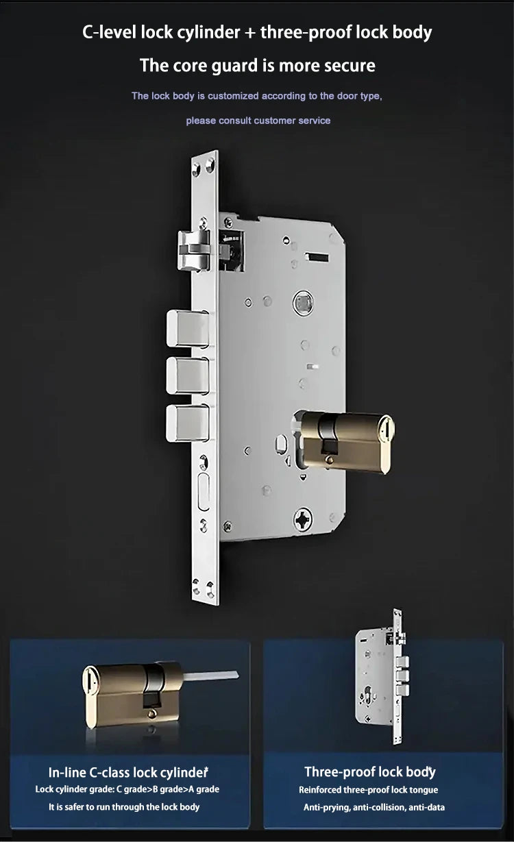 Electric  3D Face Recognition Smart Doorlock Fingerprint Biometric Password Full Automatic Wifi Door Lock with Camera