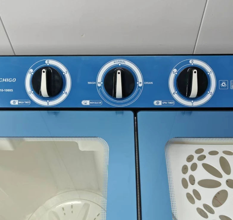 Tidesmit 11kg twin tub washing machine, high capacity laundry appliance with dual tub design, side view, image 5