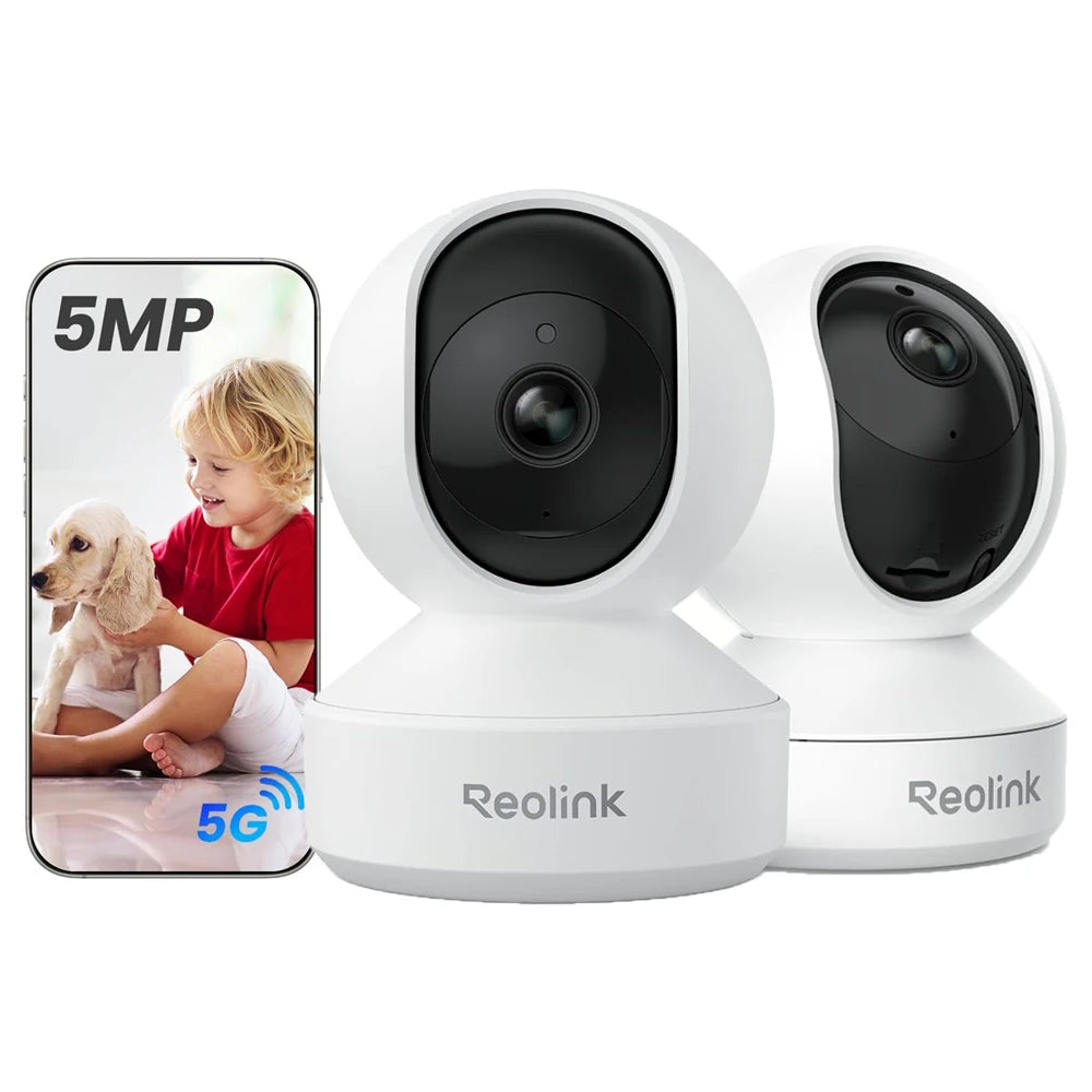 REOLINK 5MP WiFi Security Camera Person/Pet/Crying Detection Indoor Baby Monitor 2 Way Audio PT Auto Tracking IP Camera E1-Pro