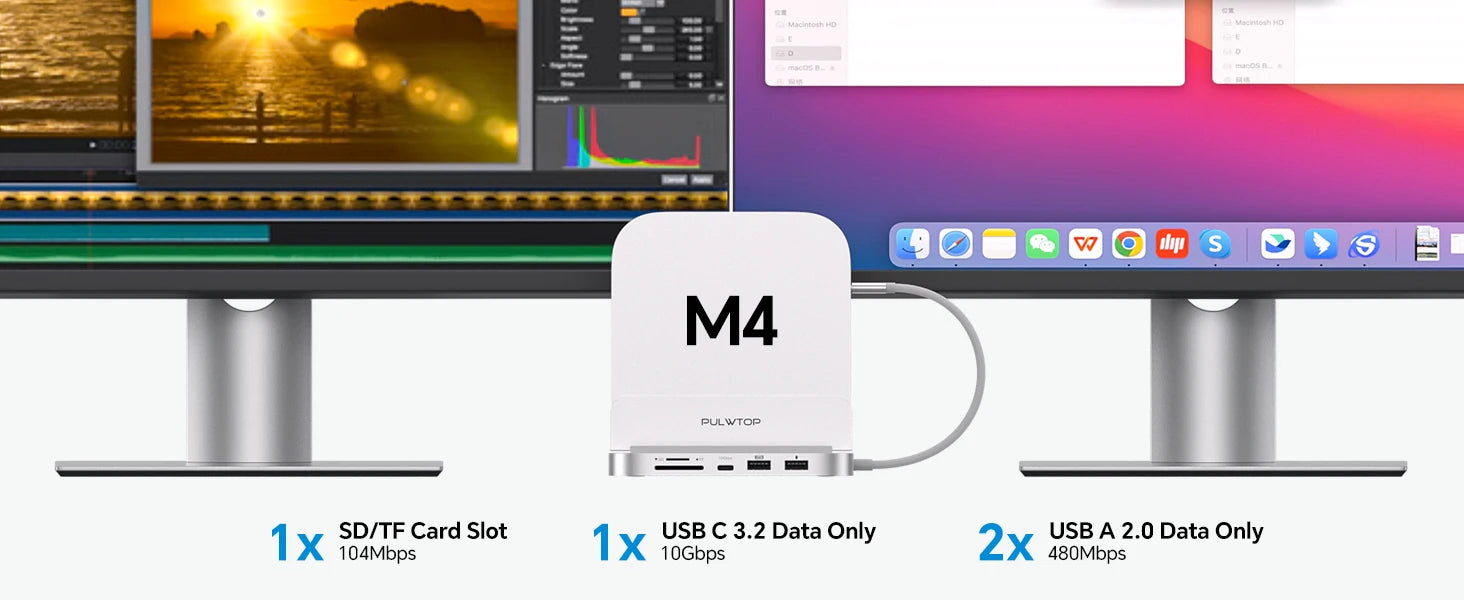 Mac Mini M4 Docking Station with 4K HDMI and M.2 SSD Expansion Tidesmit