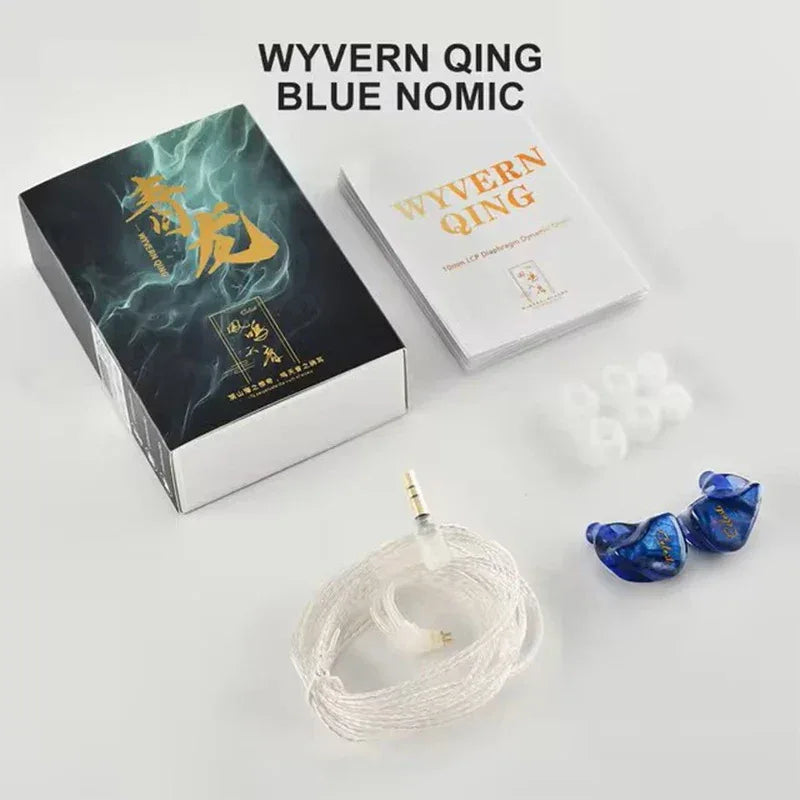 Kinera Celest Wyvern IEMs | 10mm LCP Driver HiFi Wired Earphones | Tidesmit Qing Blue Tidesmit