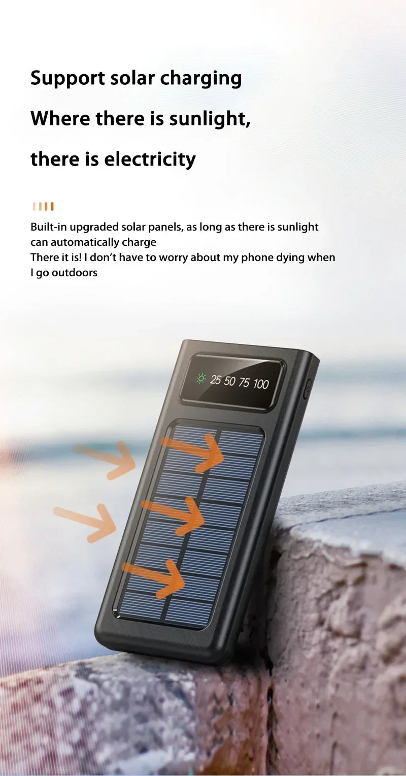 Portable Charger 200000mAh Power Bank with 4 Built-in Cables - Tidesmit Tidesmit