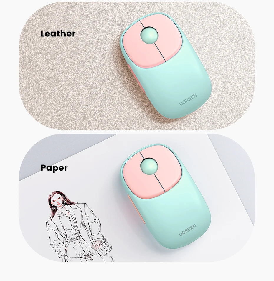 UGREEN Slim Wireless Mouse Rechargeable Bluetooth 5.0 3.0 2.4G  4000 DPI Charging Bluetooth Mouse For MacBook iPad Tablet Laptop