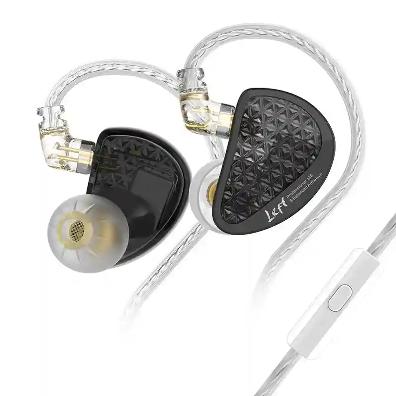 Wired In-Ear Monitors: 16BA Balanced Armature Noise Isolating IEMs AS16pro Black Mic Tidesmit
