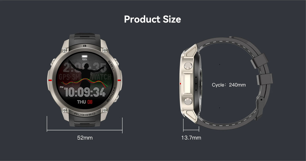 LIGE 5ATM Waterproof GPS Smart Watch Heart Rate Blood Oxygen 500mAh Battery Fitness Outdoor Offline Map Smartwatch Men Women