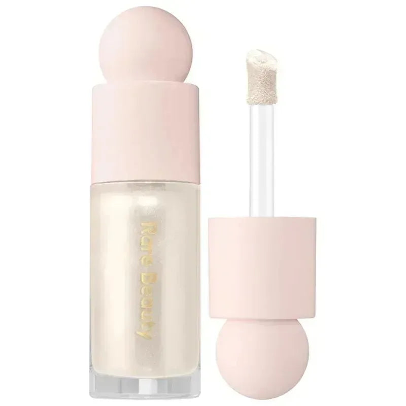 Tidesmit Rare Beauty silky liquid highlighter and blush set for face makeup texture close-up