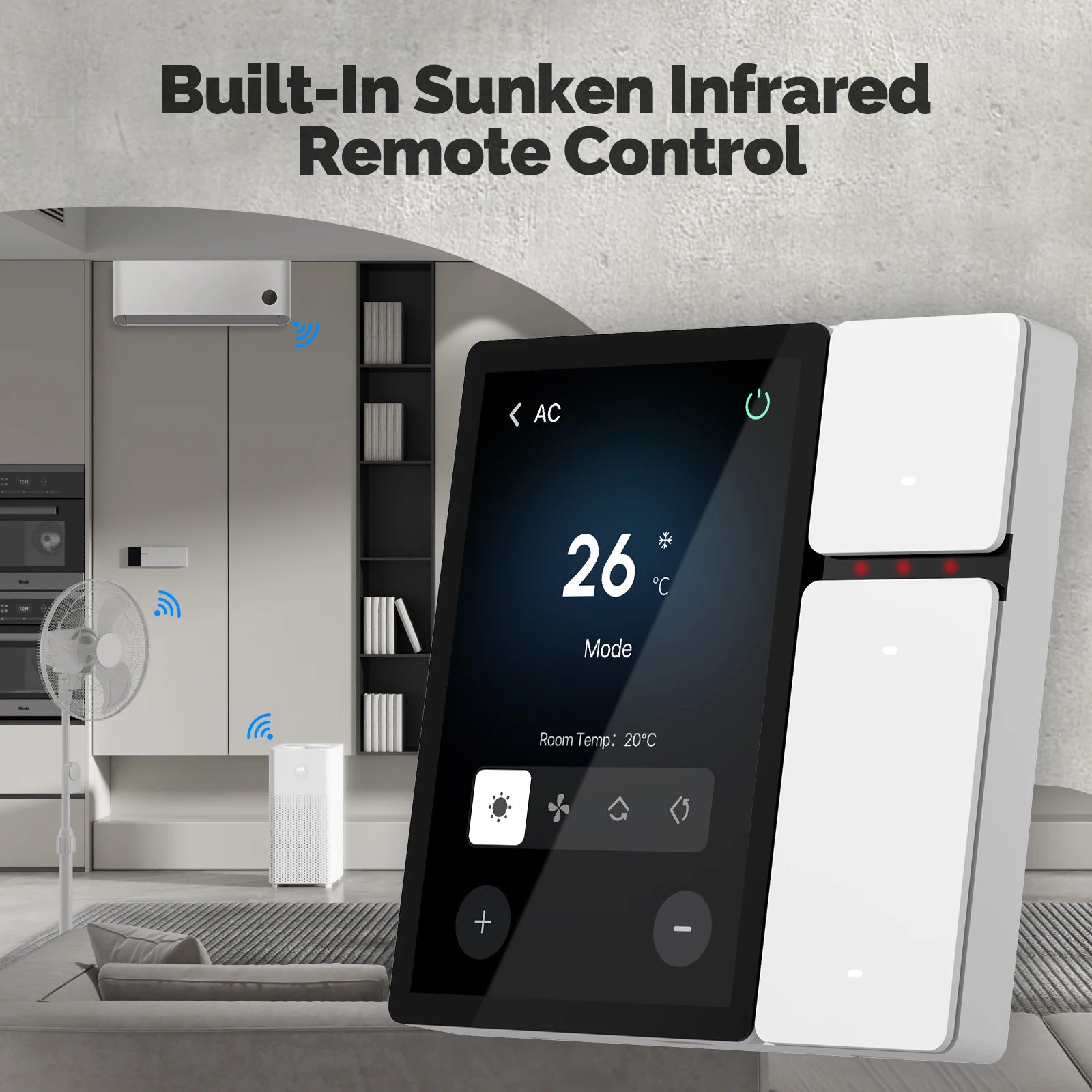 Smart Home Control Panel 3.5 Inch Touch Screen Wi-Fi Hub (EU Standard) Tidesmit