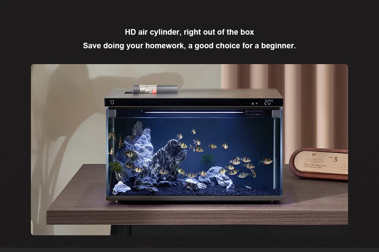 NEW MIJIA Smart Fish Tank Work With Mijia APP Mobile Controlled Remote Feeding Smart Lighting System Light Aquarium 20L-CN