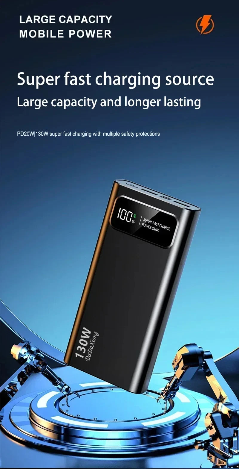200000mAh Fast Charging Power Bank | 130W PD Portable Battery Tidesmit