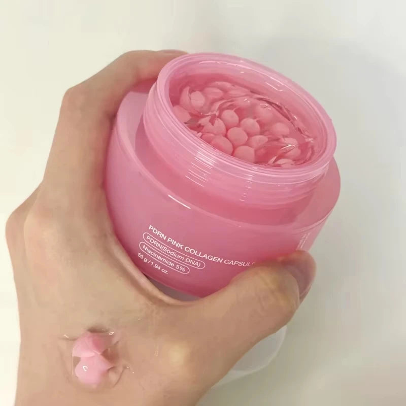 Nicotinamide Infiltrated Pink Collagen Capsule Cream A Facial Moisturizing Product Is Used for Anti-wrinkle And Moisturizing