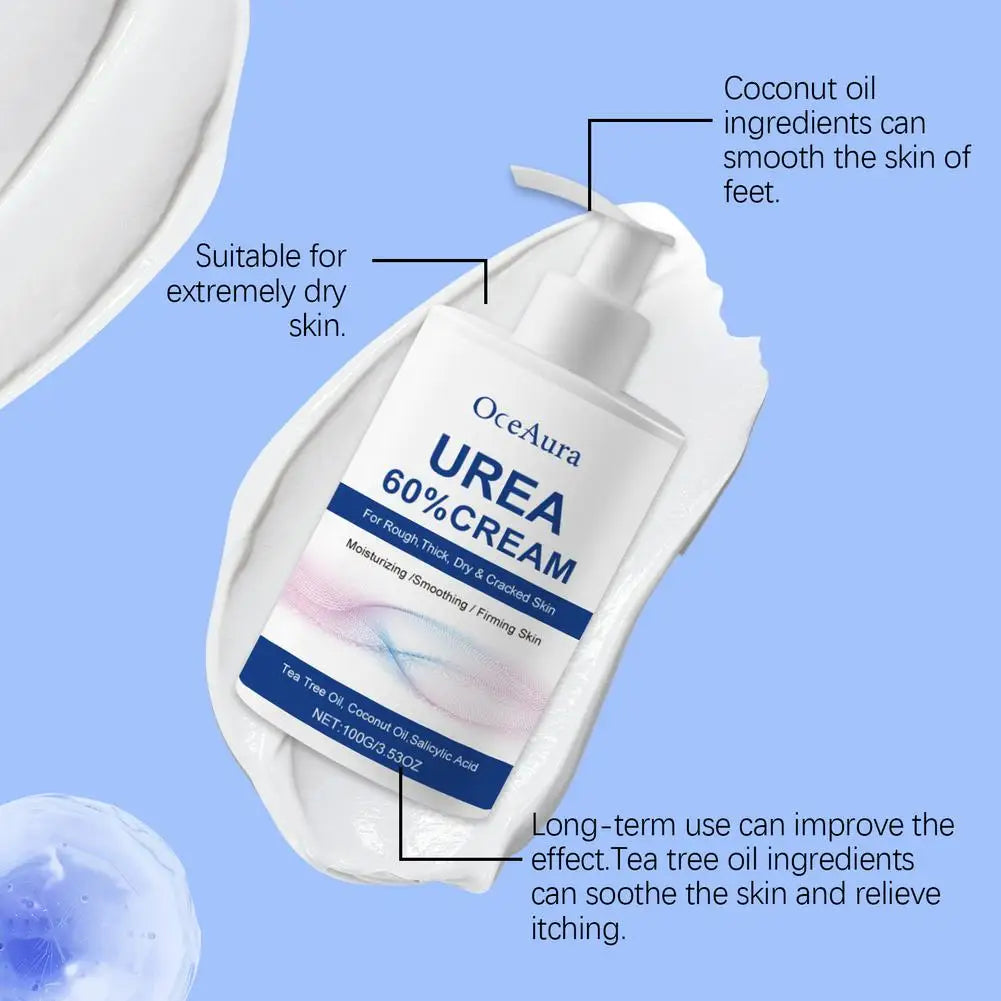 Urea 60% Cream for Cracked Heels - Professional Deep Foot Repair Scrubs Treatments Tidesmit