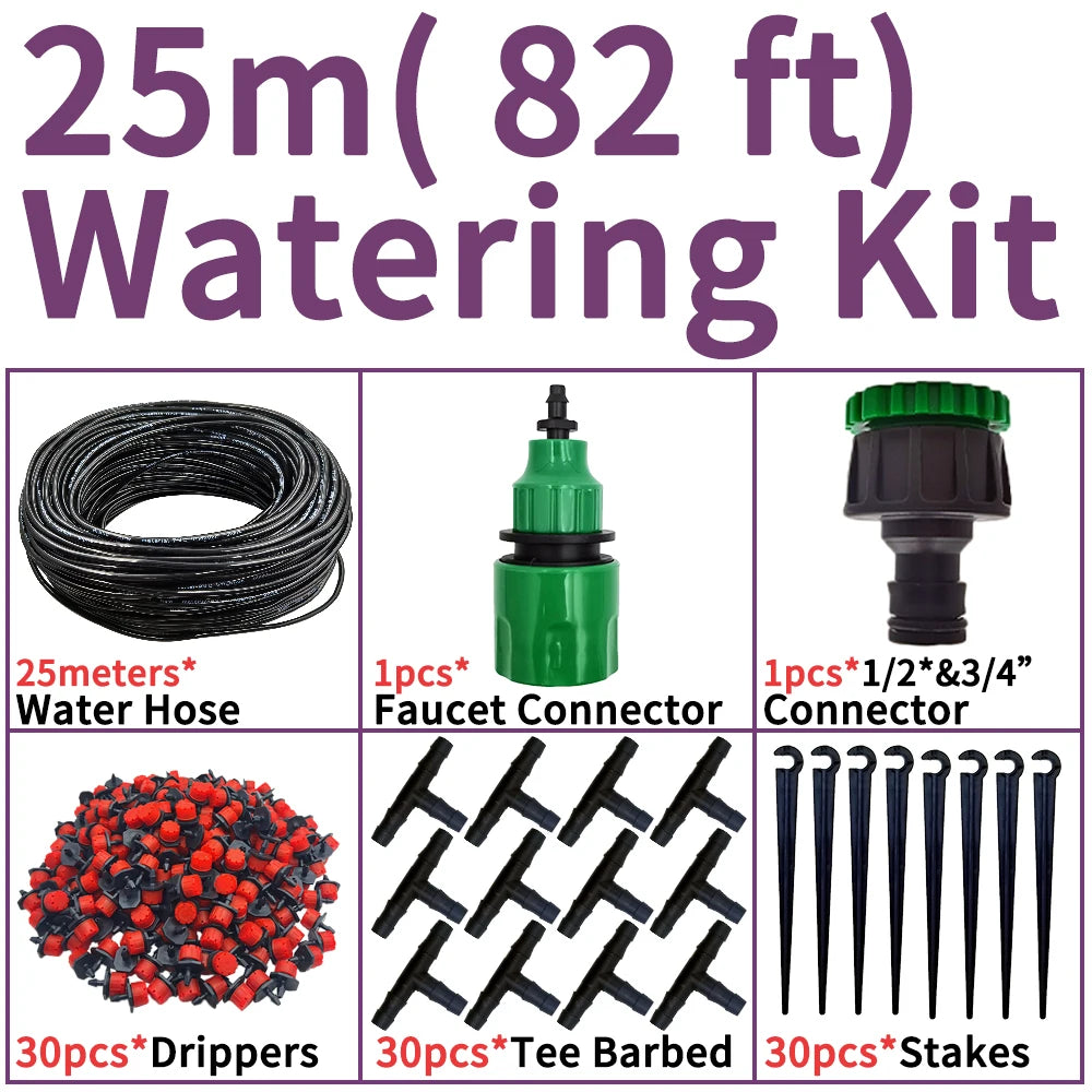 OASIS 5M-25M DIY Drip Irrigation System Automatic Watering Garden Hose Micro Drip Garden Watering Kits with Adjustable Drippers