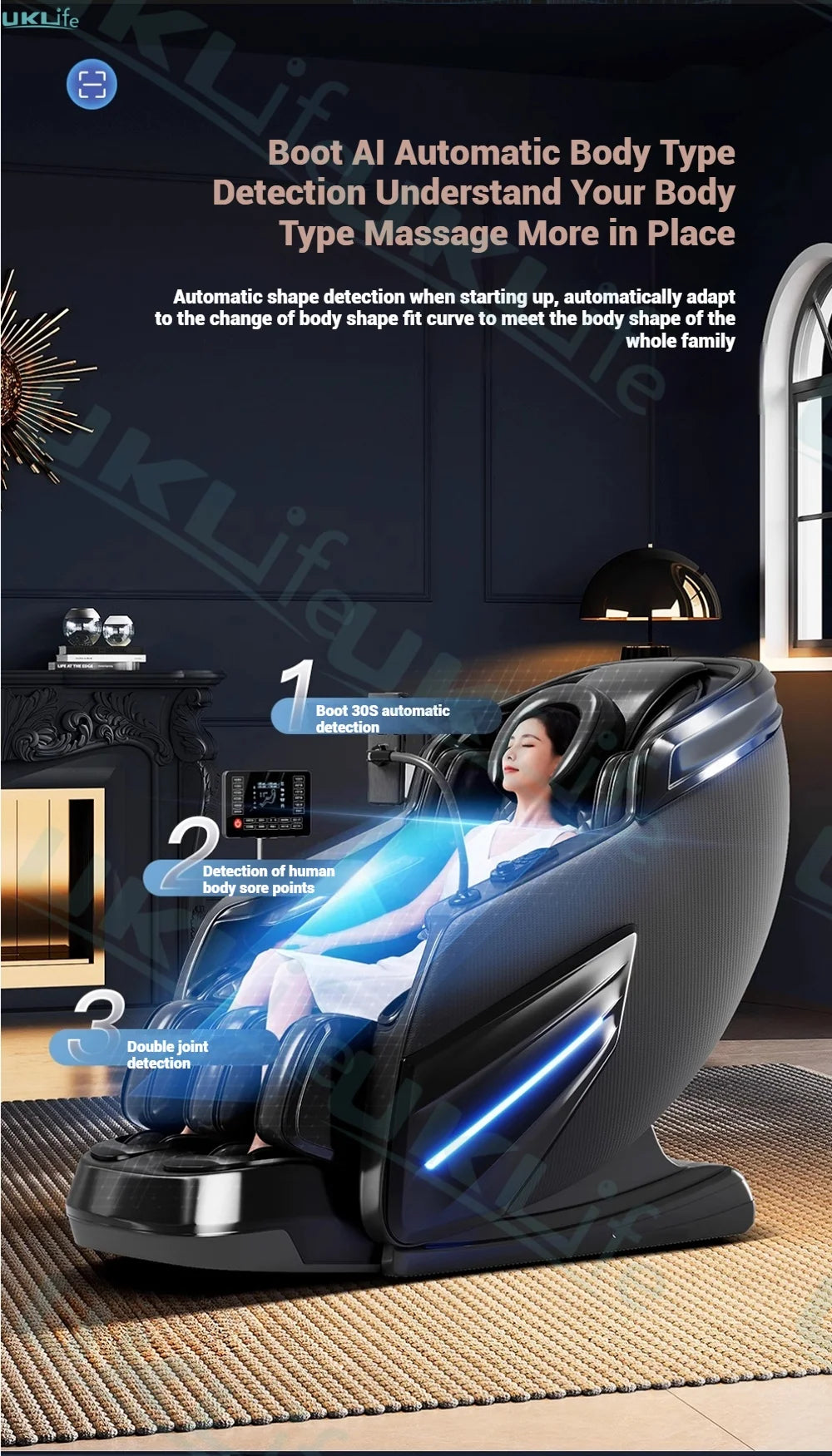 6D SL-Track Full Body Massage Chair - Deep Tissue Heat Therapy Body Shaping Massage Equipment Tidesmit
