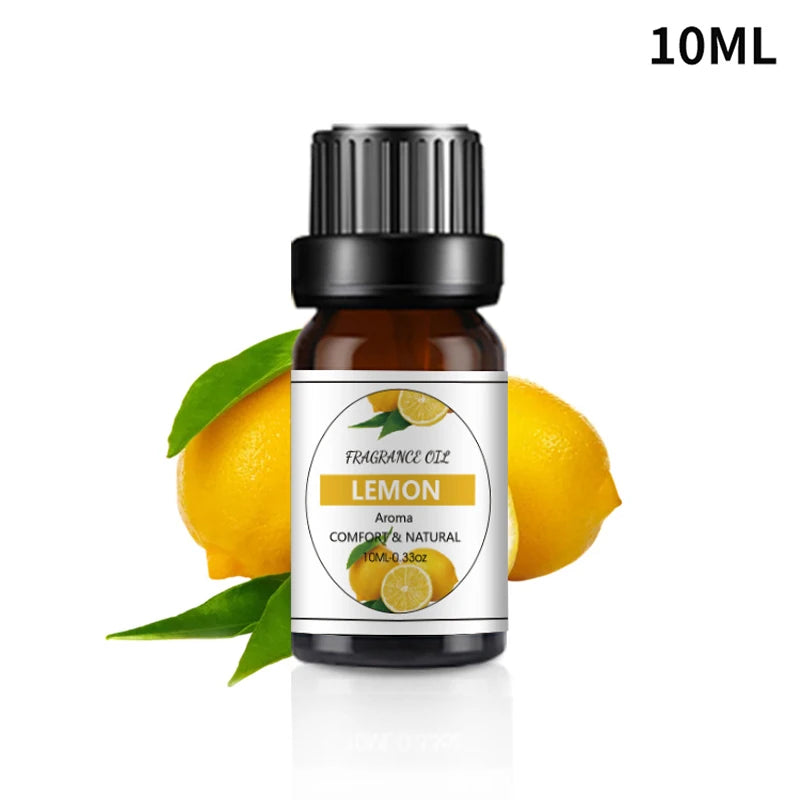 10ML Cherry Strawberry Lavender Jasmine Rose Vanilla Essential Oils for Diffuser, Humidifier, Massage, Candle, Soap Making