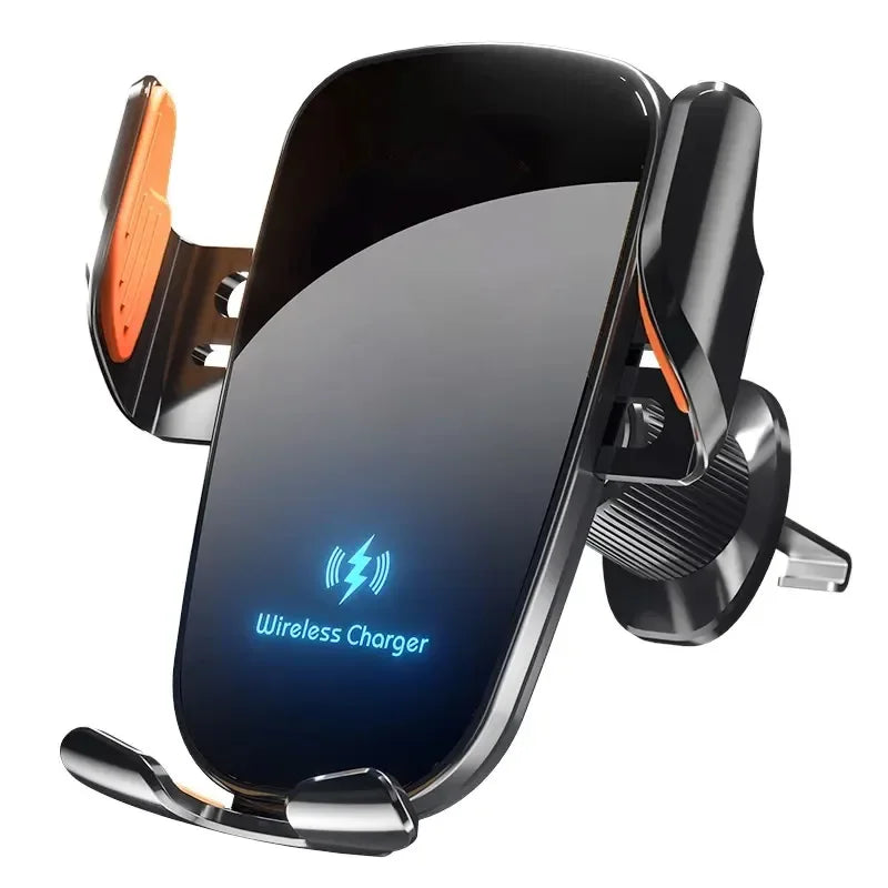 Wireless Car Charger Vent Mount - Qi Certified Fast Charging Black Tidesmit