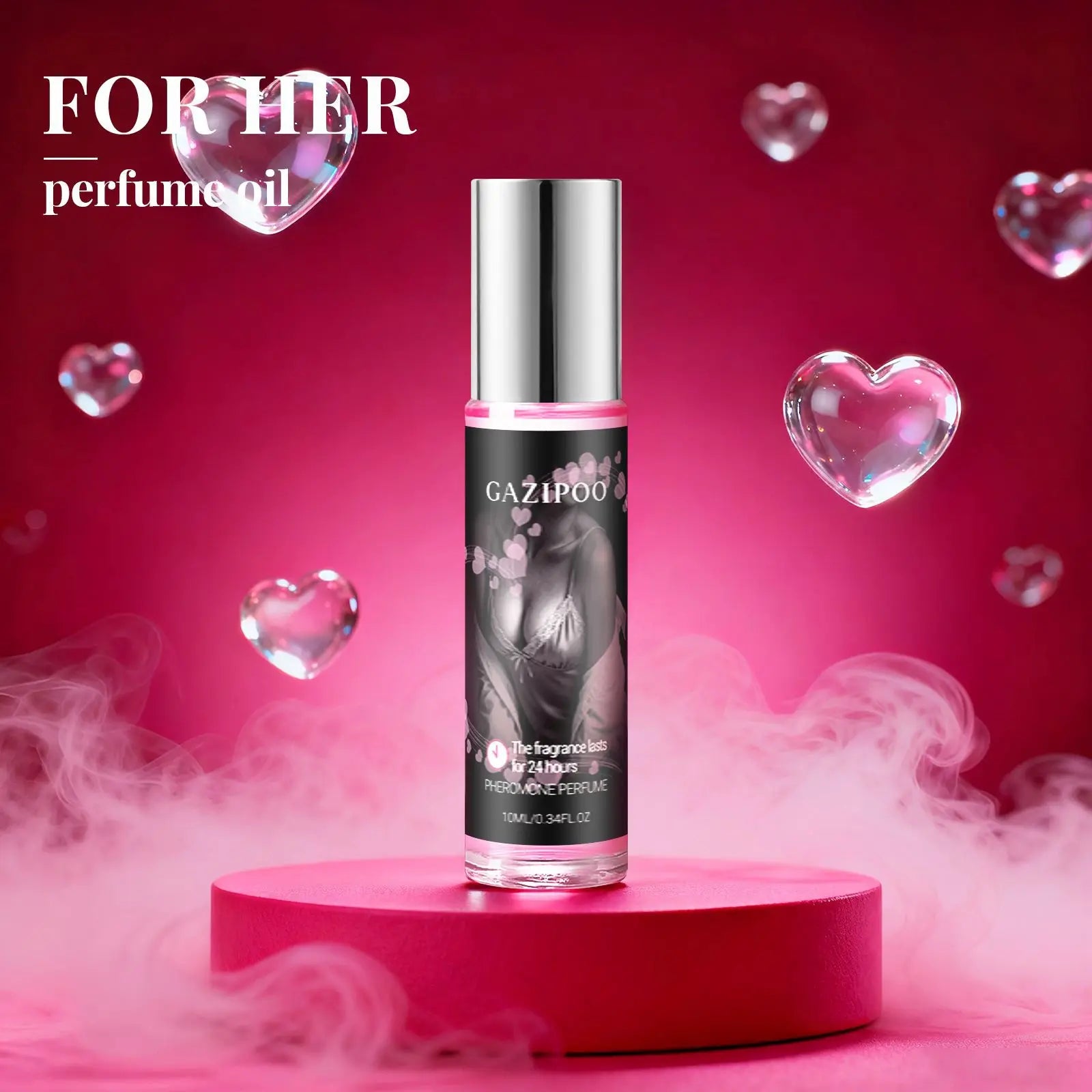 Gazipoo pheromone perfume oil for women in a slim rollerball bottle. Long-lasting natural scent for primal attraction.
