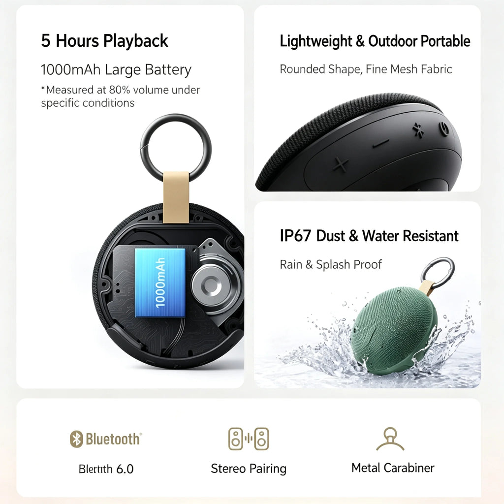 REDMI Bluetooth Speaker 2 Compact size, powerful sound, lightweight and portable for outdoor use CN.