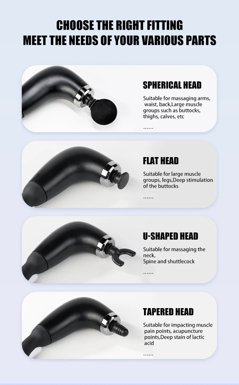Electric Massage Gun for Deep Tissue Recovery – Natural Black Body Shaping Massage Equipment Tidesmit