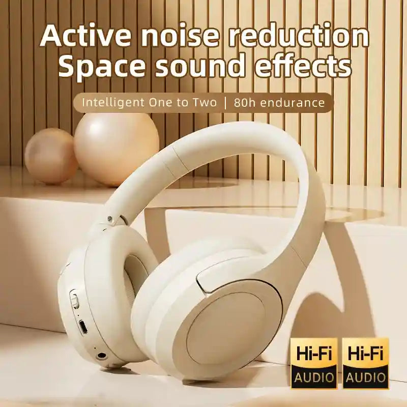 Wireless Headphones with Active Noise Cancellation - L50 Over-Ear Model Tidesmit