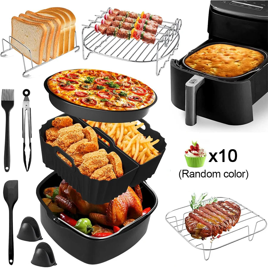 Air Fryer Accessories for COSORI 5.5L/6L/6.2L/6.4L, for Ninja AF180EU 6.2L Air Fryer Accessories Grill Rack Air Fryer Accesorios