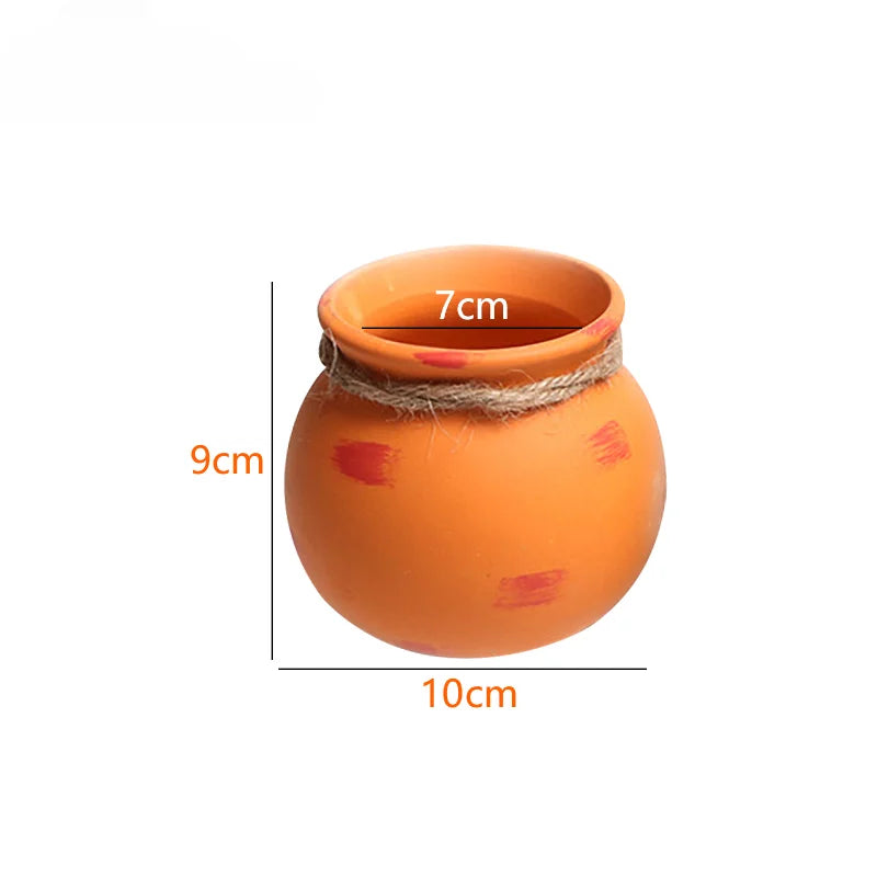 4PCS Outdoor Home Garden Hanging Flowerpot Ceramic Vertical Flowerpot Plant Succulent Flowerpot Vase Wall Railing Decoration