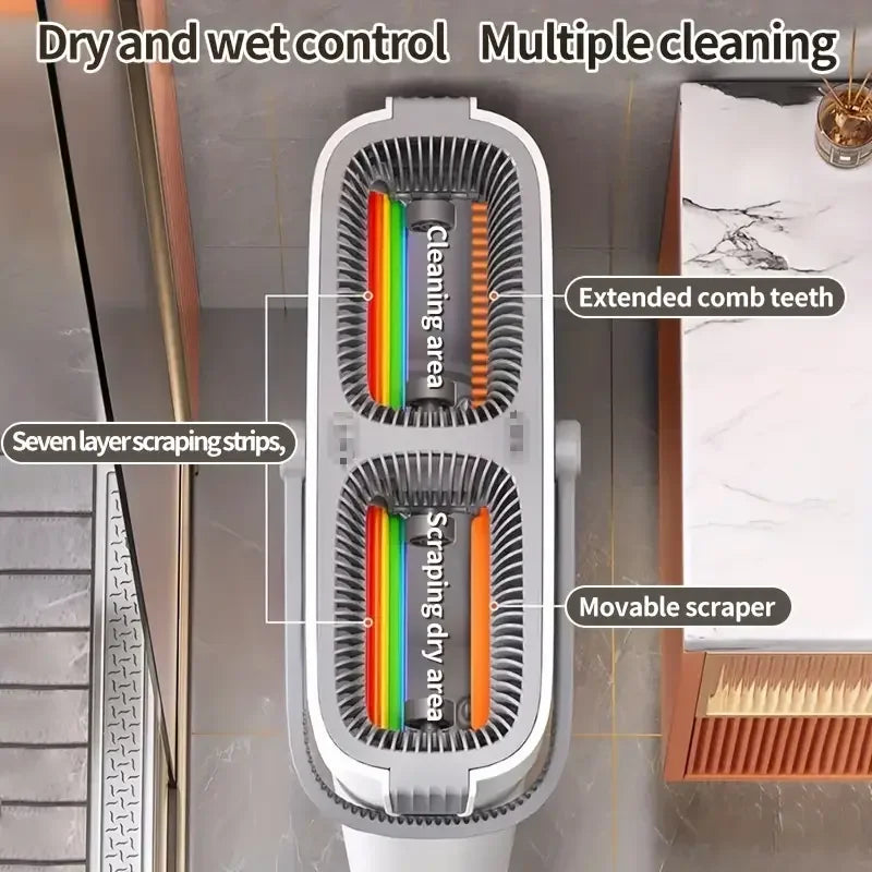 Spin Flat Mop Combo Set With Bucket Joybos 33cm Wet Dry Floor Cleaning Scraper Barrel Mops Washable Microfiber Toilet Bathroom