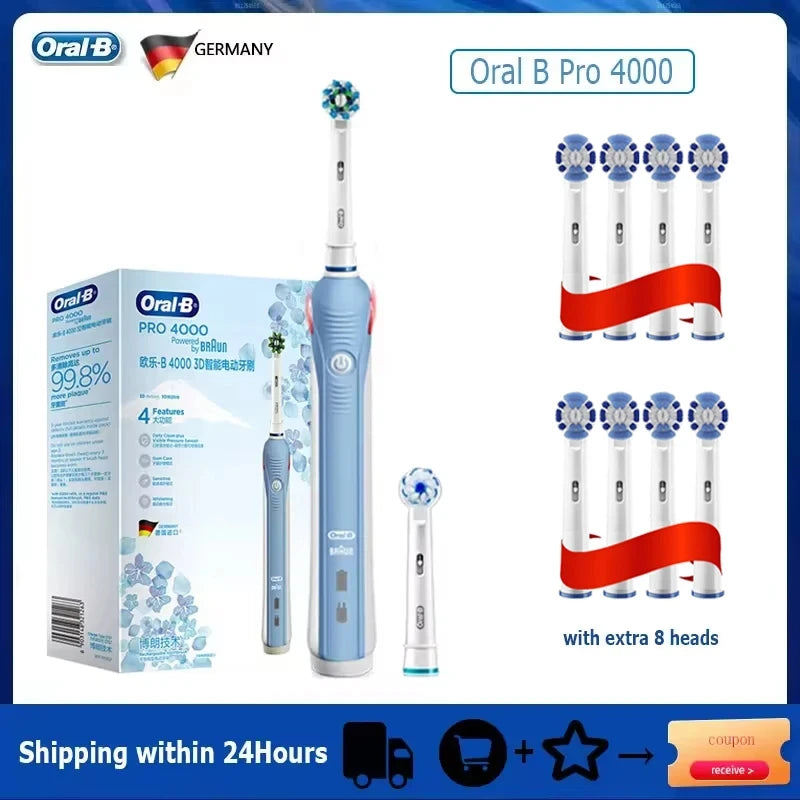 Oral B Sonic Electric Toothbrush PRO4000 RPO600 D12 Vitality Rotating Tooth Brush for Adults Oral Cares Rechargeable Waterproof