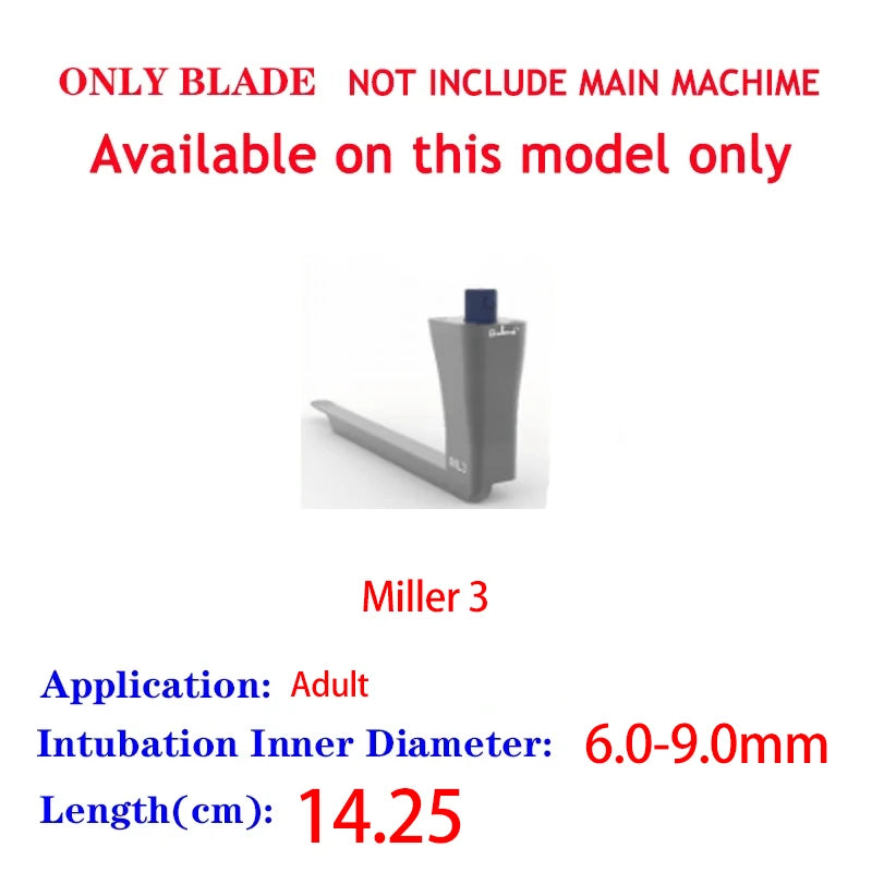 Accessories for Video Laryngoscope Stainless Steel Blades, Laryngeal Mask Airway, guide wire, and Screen