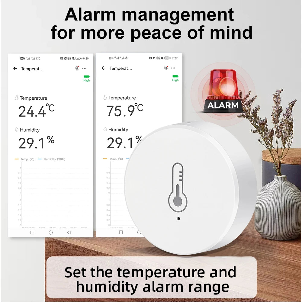 ZigBee Smart Thermometer Hygrometer | Remote App Monitor | Tidesmit Tidesmit