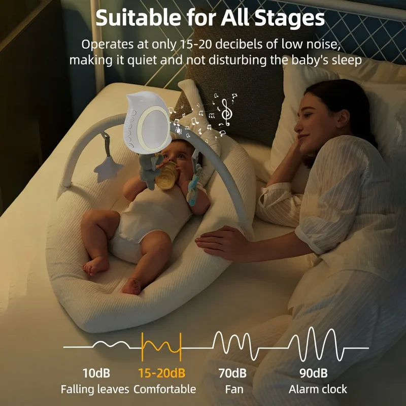 Baby Stroller Rocker Calming Device Wireless Bluetooth Speaker Sleep Aid Vibrating With Soothing Music White Noise Sound