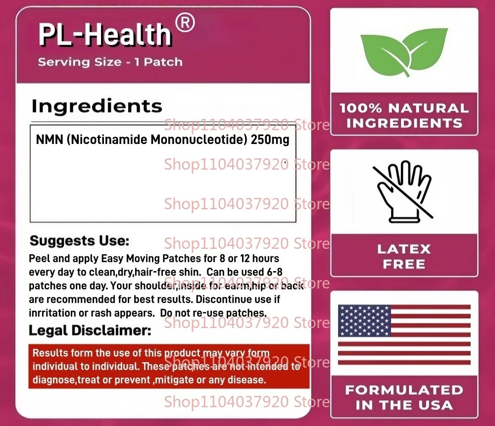 30 Patches NMN (Nicotinamide Mononucleotide) Transdermal Patches Energy Booster BOOSTIS NAD Level Anti Aging