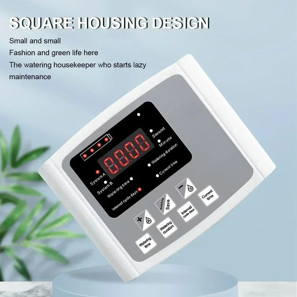 Solar Auto Drip Irrigation Kit Dual Water Pump Smart Watering Controller Outdoor Automatic Irrigation System for Yard Balcony Potted Plants & Home Flower Cultivation