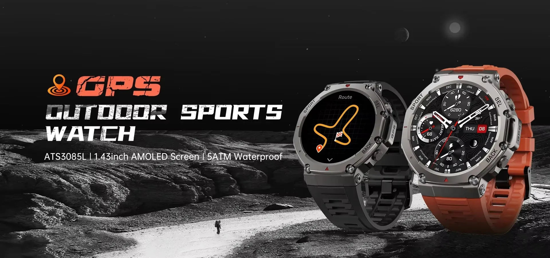 YLL-Dm58 Android Smart Watch AMOLED Screen for Answer Calls GPS Altitude Barometric Compass 5ATM Waterproof NFC Sleep