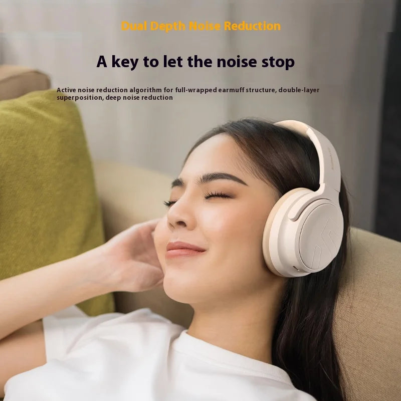 Wireless Noise Cancelling Headphones - Over-Ear Pro Audio Black & White Tidesmit