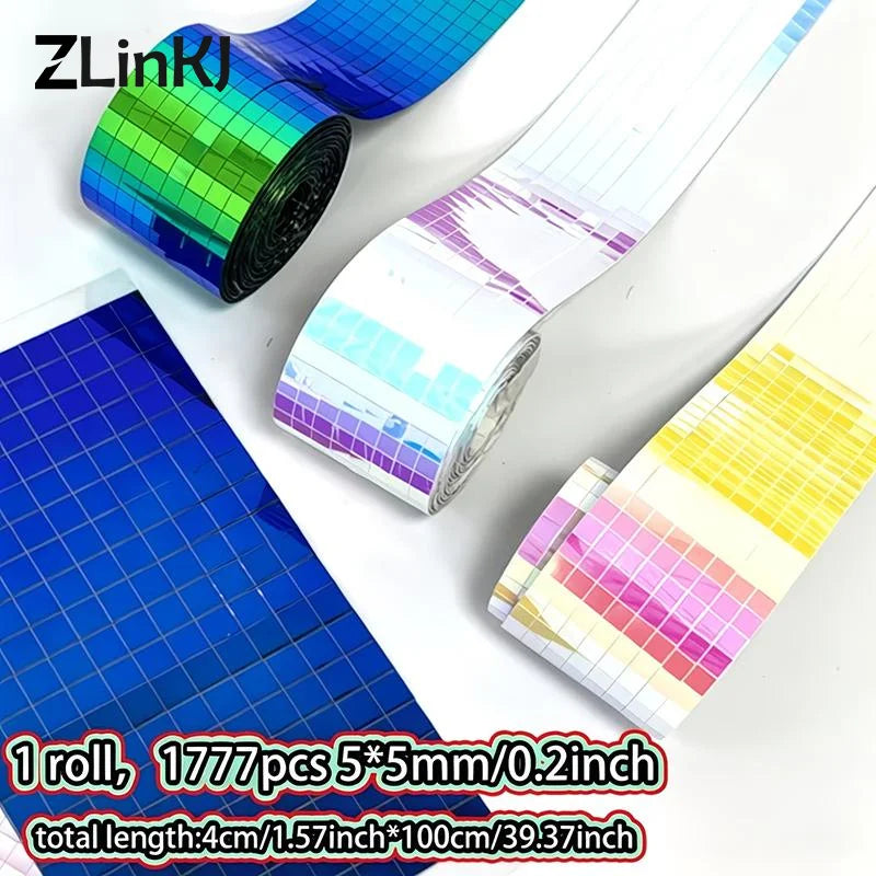 Self Adhesive Mosaic Glass Tape DIY Glass Mirror Stickers Wall Stickers DIY Crafts Party Decorations Home Wall Art Projects