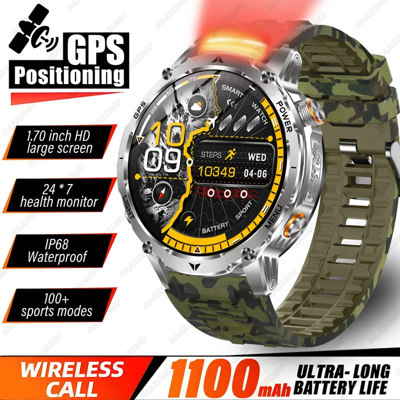 New T-Rex3 Ultra Smartwatch 1100mAh Battery GPS Compass IP69K Waterproof Outdoor Sports Tracker Military Grade Watch