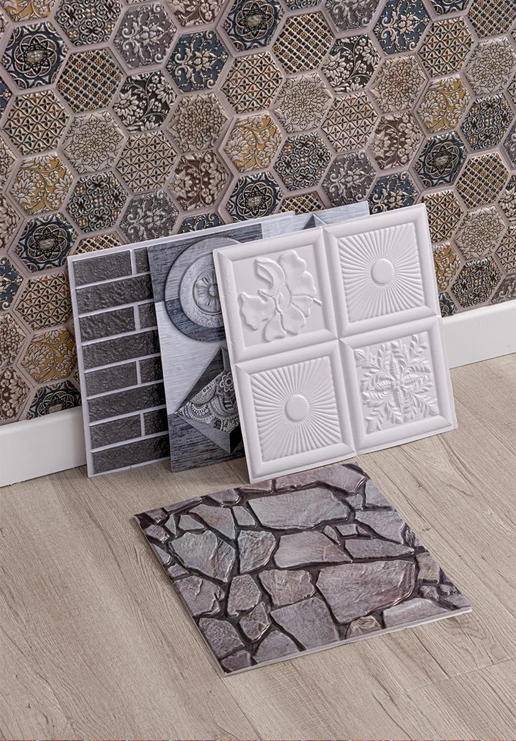 10/20Pcs Peel and Stick Tile Backsplash Thicker Design Marble Tiles 12"X12" Stick on Backsplash Self Adhesive Tiles for Any Room