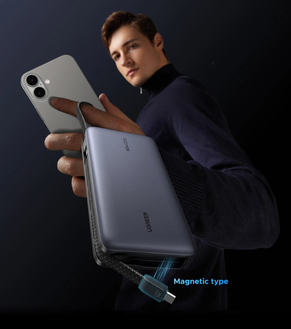 Tidesmit 165W 25000mAh Fast Charging Power Bank with Dual Cables Tidesmit