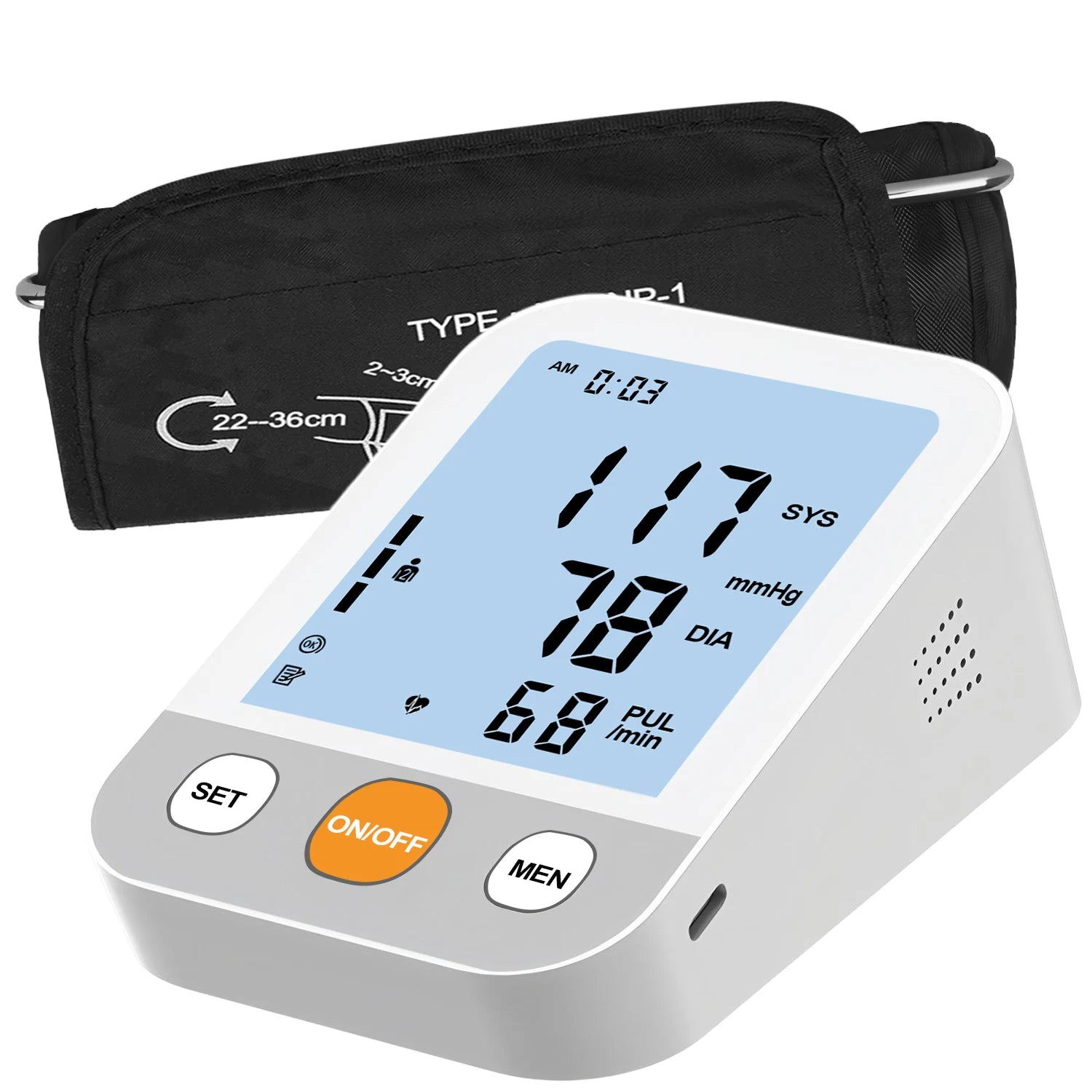 Blood Pressure Monitor Tensiometer Upper Arm Automatic Digital BP Measuring Device Pulse Heart Rate Monitor